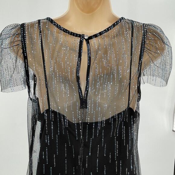 Blondie Nites by Stacey Sklar Black 2 Pc Rhinestone Retro Cocktail Party Dress 7 - Picture 6 of 8